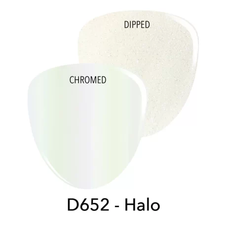 D652 HALO WHITE CHROME Revel Dip Powder